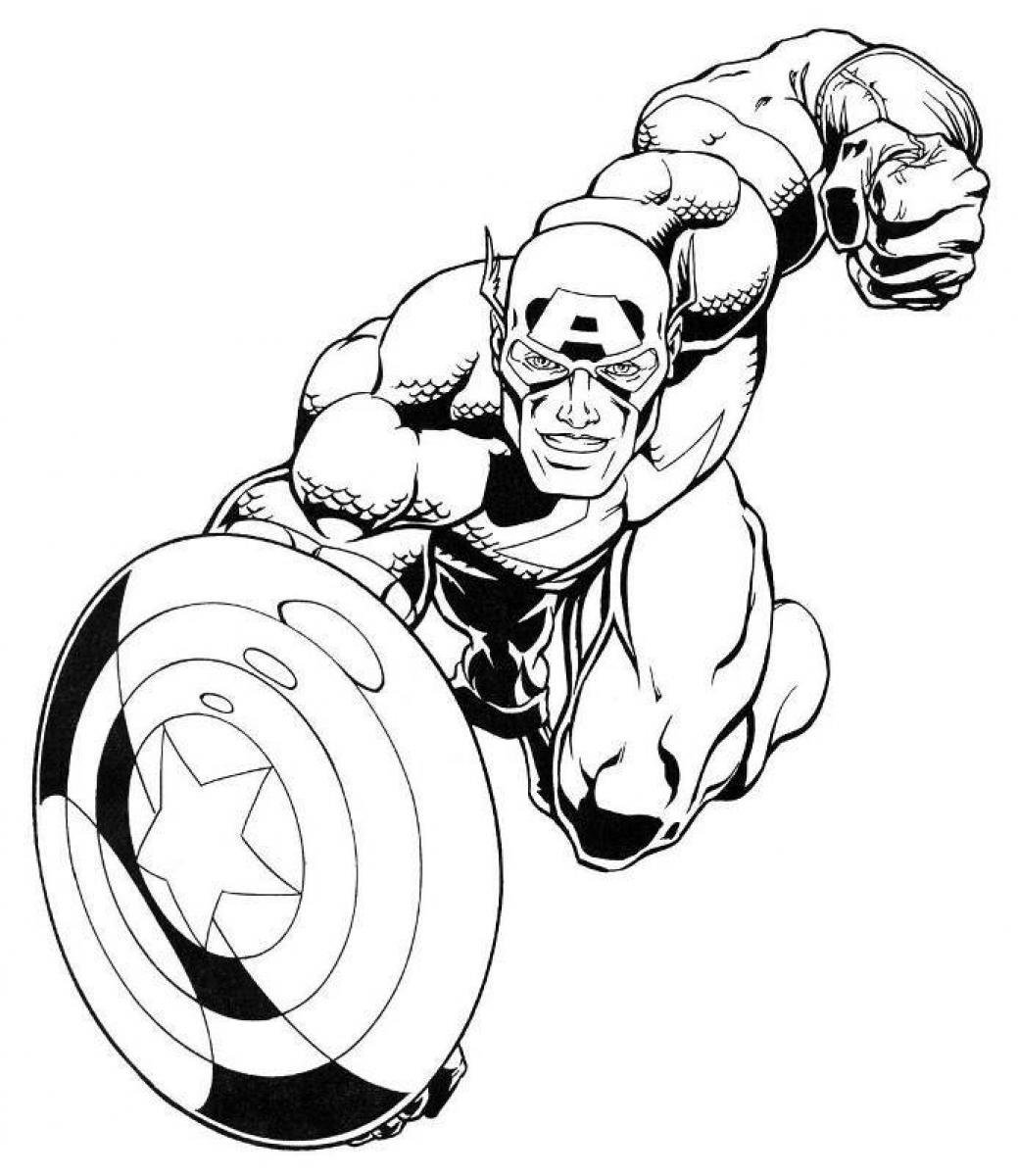 Capitão América para Colorir e Imprimir Muito Fácil Colorir e Pintar