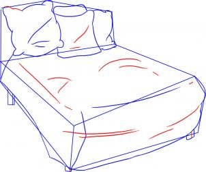 como desenhar uma cama