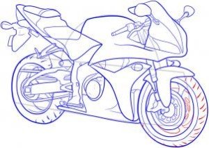 como desenhar uma moto