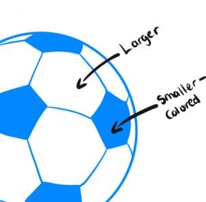 como desenhar uma bola de futebol