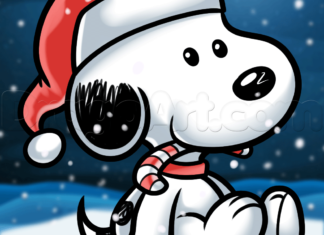 Como Desenhar o Snoopy de Natal (Muito Fácil) Como Desenhar o Snoopy de Natal