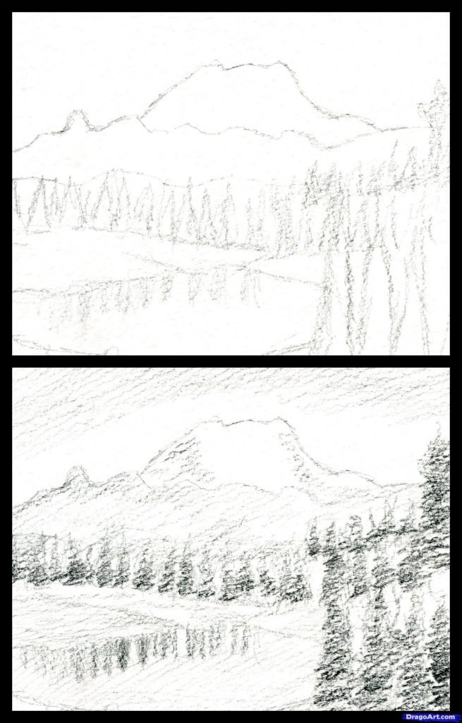 como desenhar paisagens