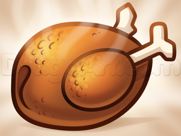 como desenhar um frango assado