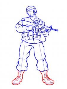 como desenhar um soldado
