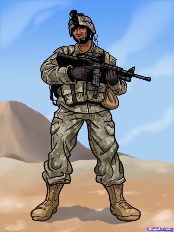 como desenhar um soldado