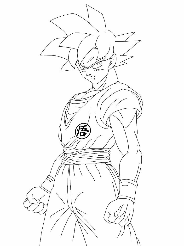 colorir goku desenho para pintar