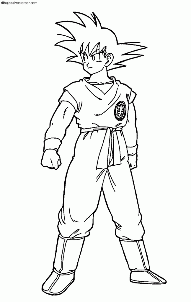 colorir goku desenho para pintar