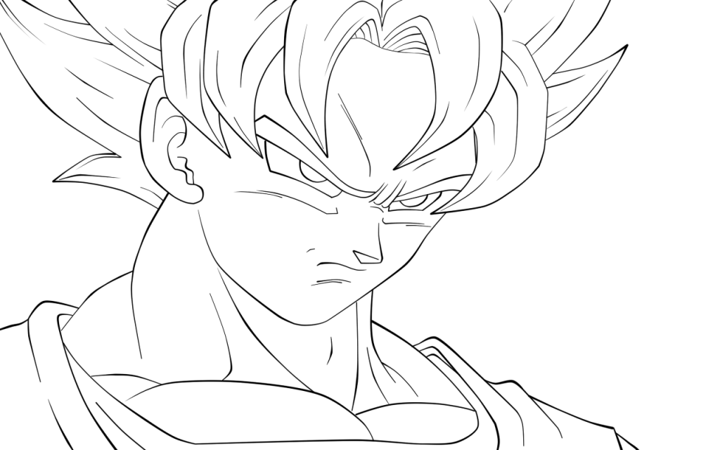 colorir goku desenho para pintar
