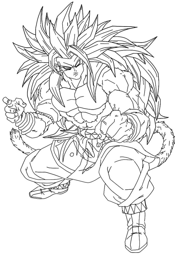 Goku super saiyajin 3 para colorir - Imprimir Desenhos