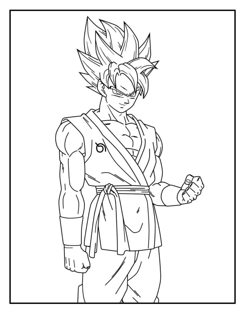 desenhos de goku para pintar e colorir em casa 9