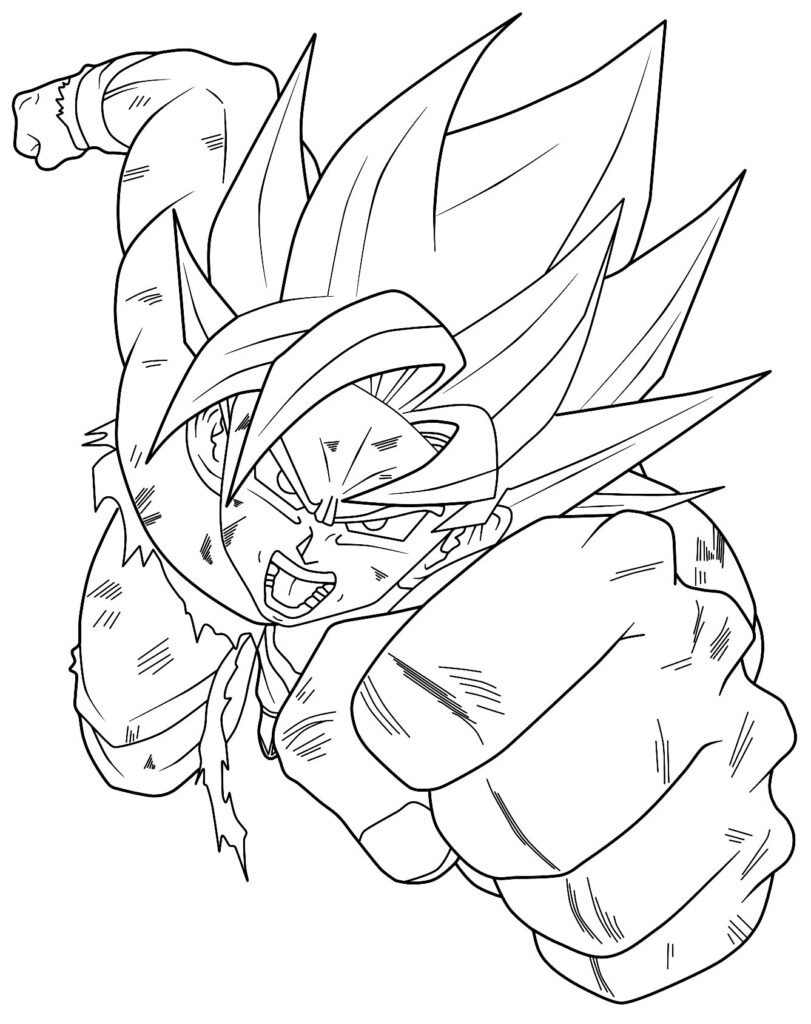 55+ Desenhos do Goku Instinto Superior para Imprimir e Colorir