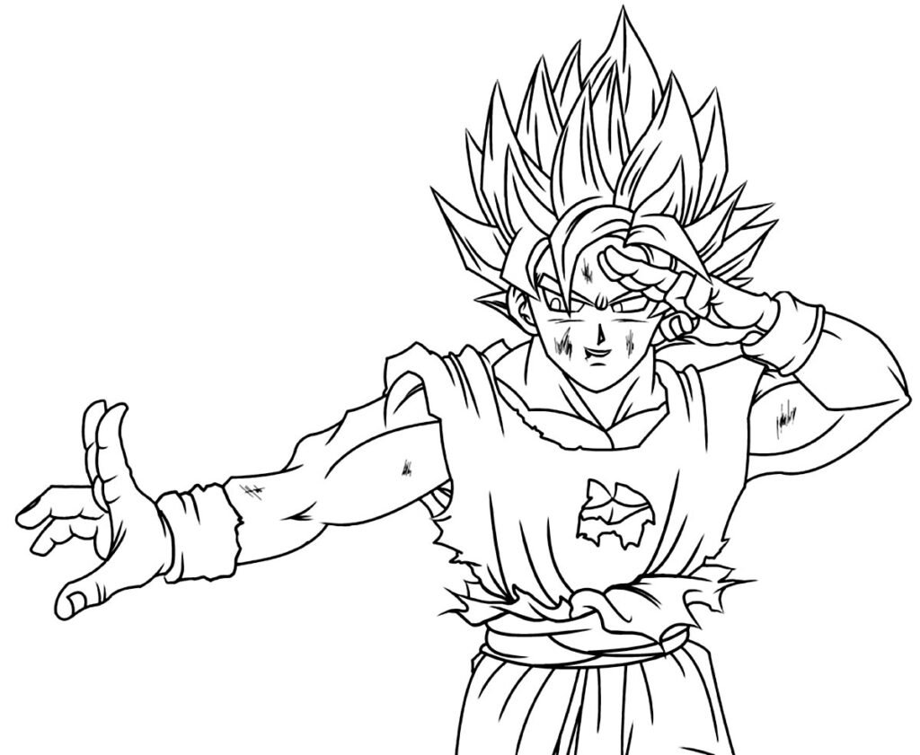 Goku espirito chibi saiyajin 3 para colorir - Imprimir Desenhos