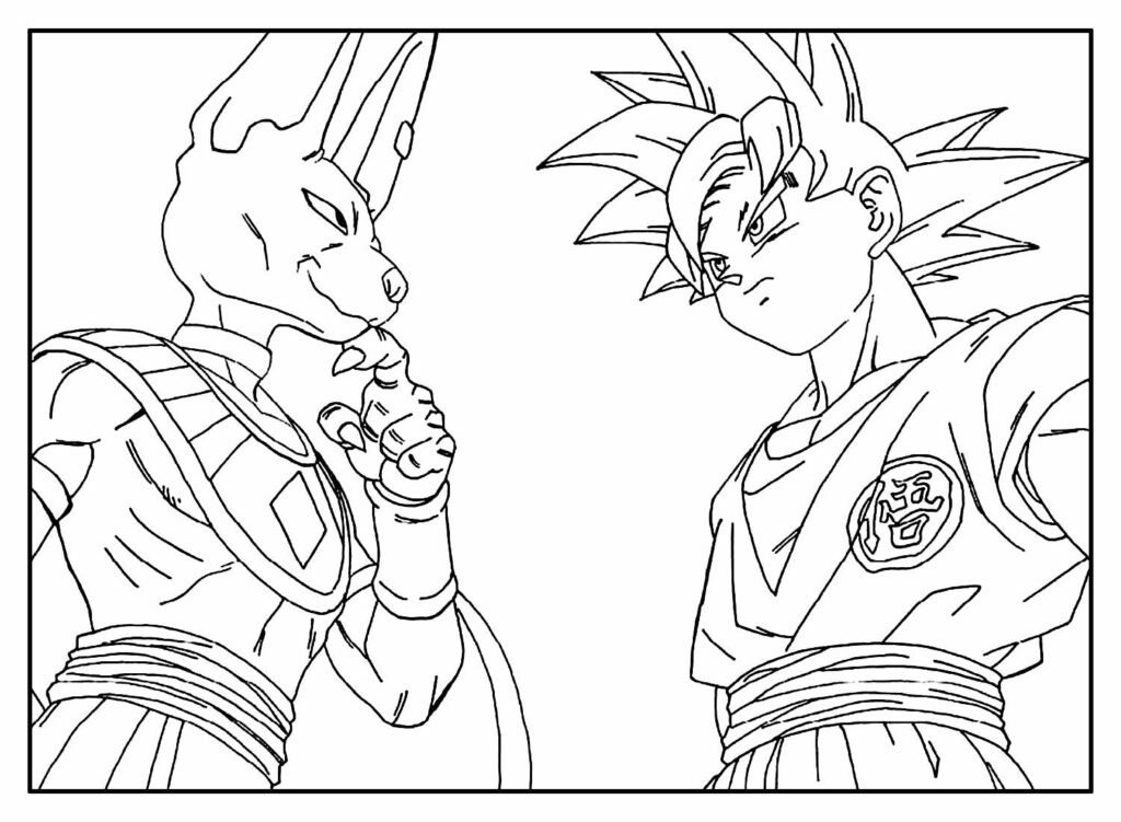 Goku para Colorir [2023]  15 Imagens Download Grátis