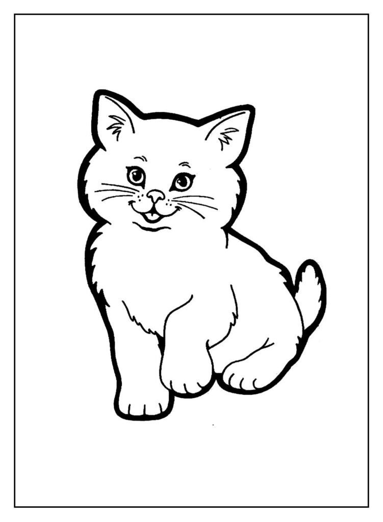 Desenhos de Gatinhos para Colorir - Coletânea de Imagens para Imprimir   Desenhos animais simples, Desenhos bonitos, Desenhos de gatinhos fofos