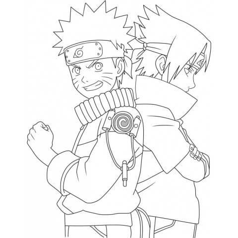 Pequeno Sasuke para colorir