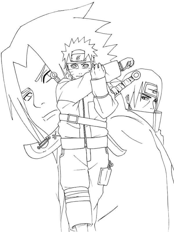 sasuke para colorir