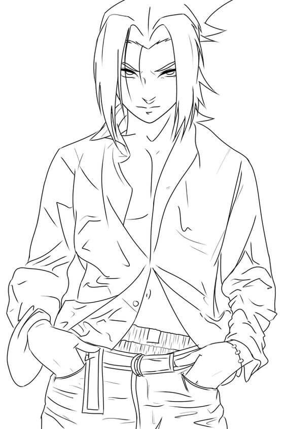 sasuke para colorir