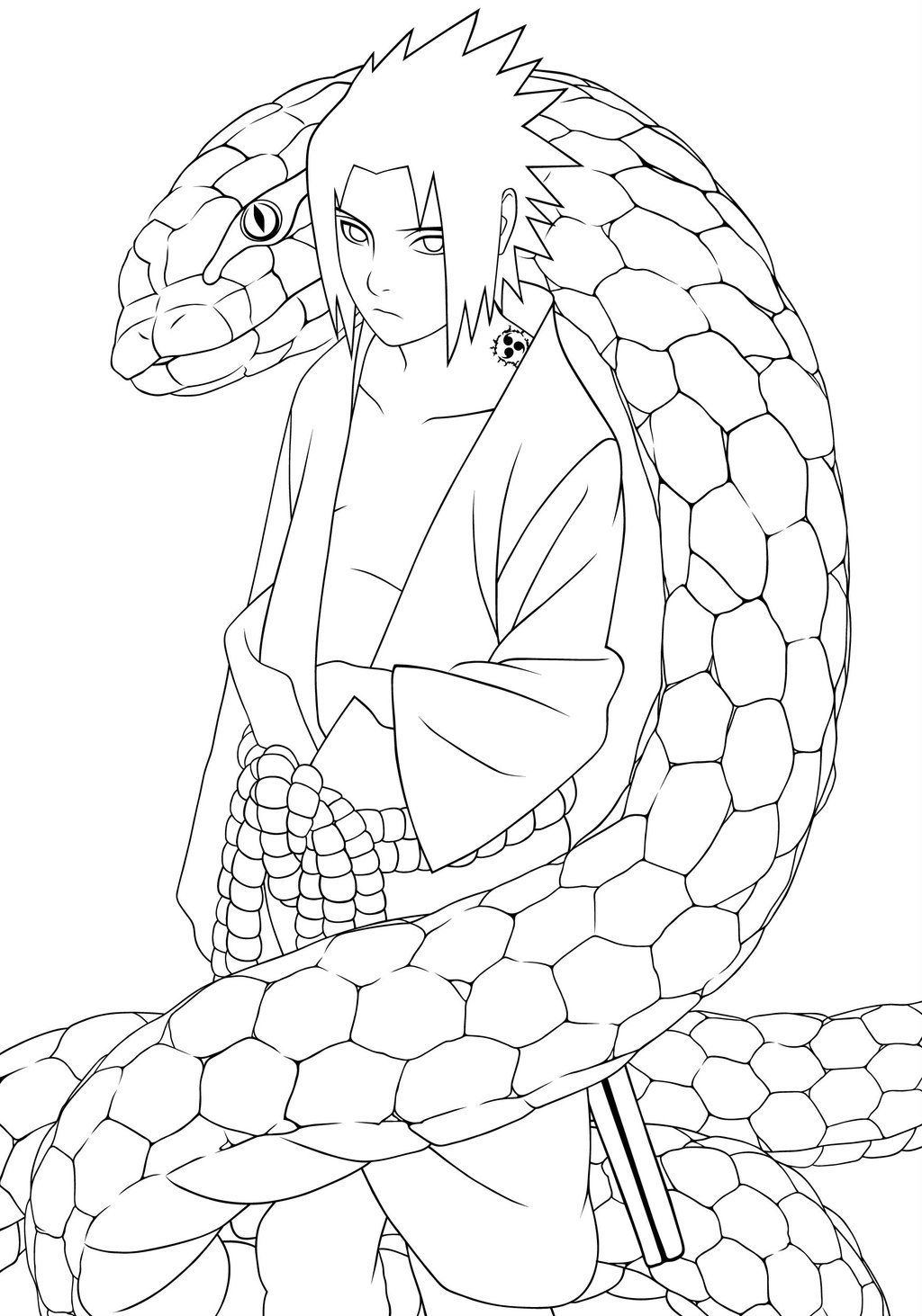 Sasuke para Colorir e Imprimir - Muito Fácil - Colorir e Pintar