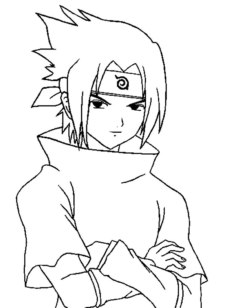 Desenho de Sasuke de costas para colorir - Tudodesenhos