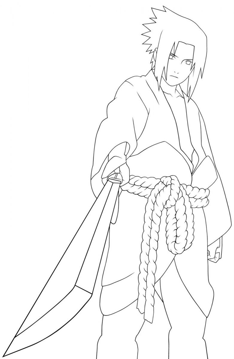Sasuke parado para colorir - Imprimir Desenhos