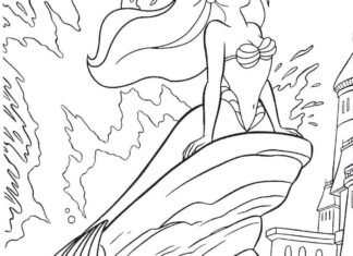 ariel para colorir e pintar