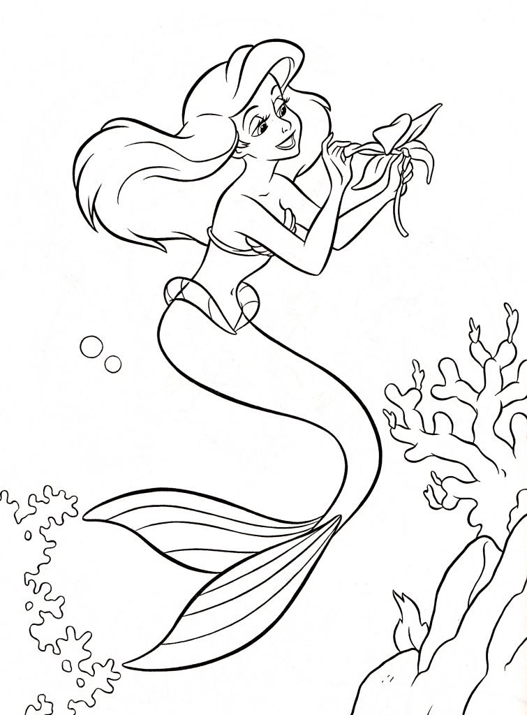 ariel para colorir e pintar 