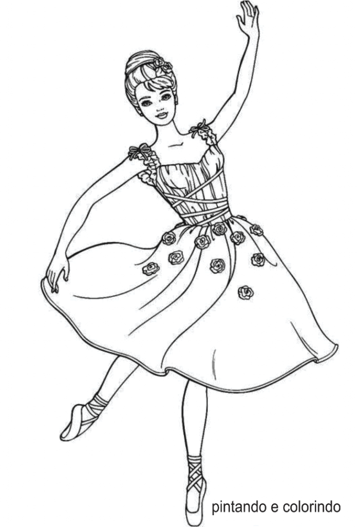 bailarina para colorir e pintar