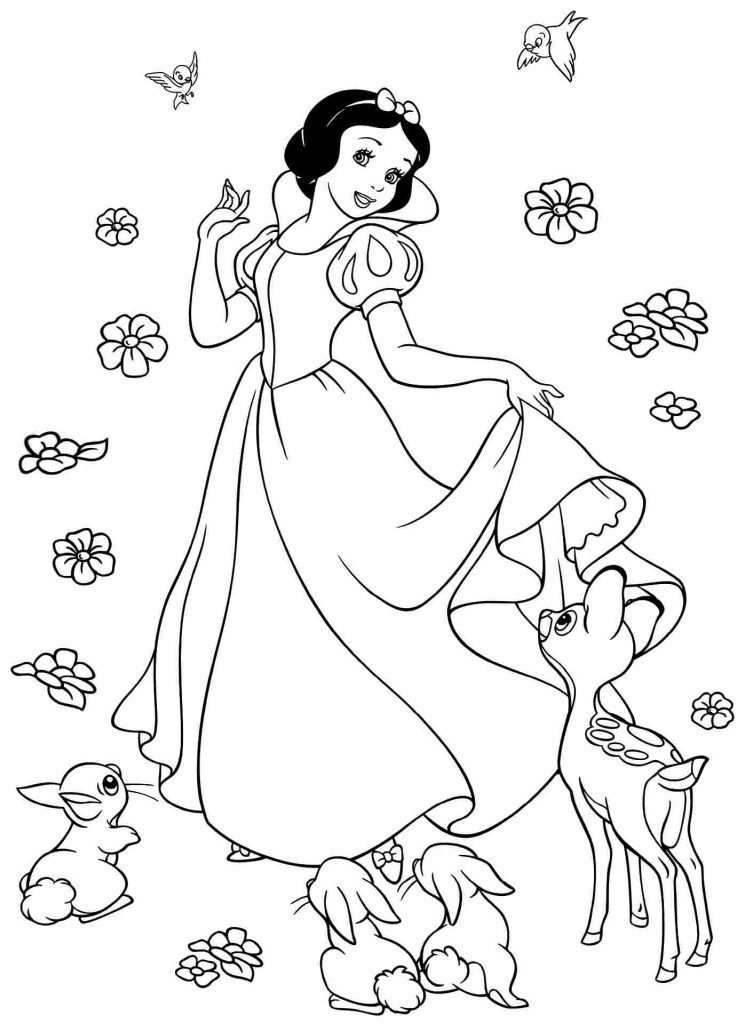 branca de neve para colorir e pintar