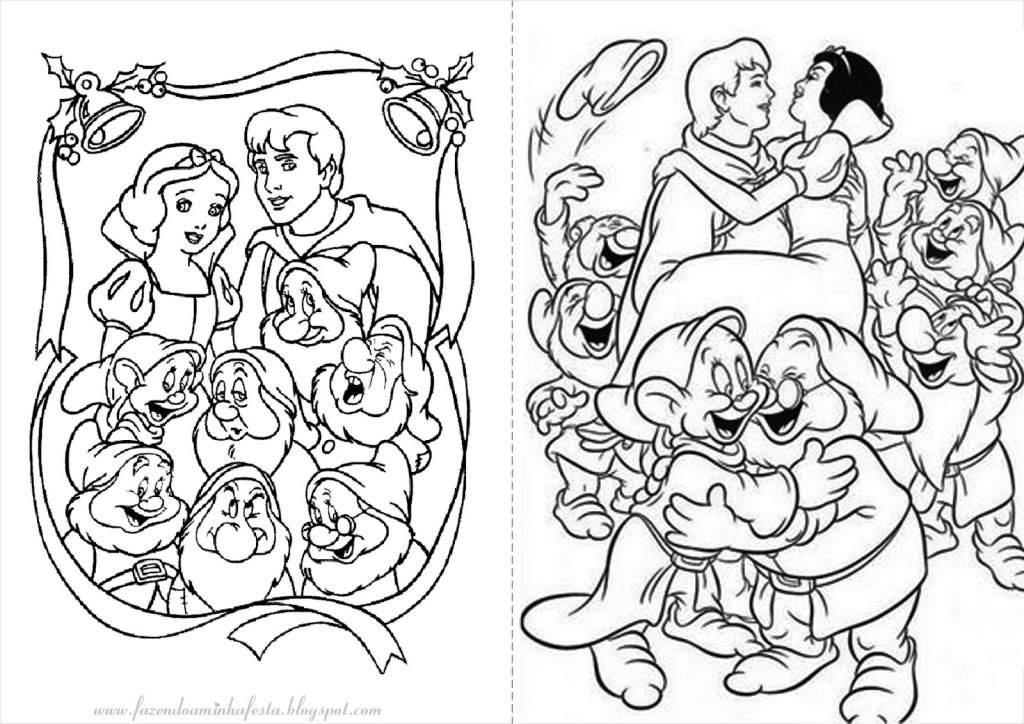 branca de neve para colorir e pintar