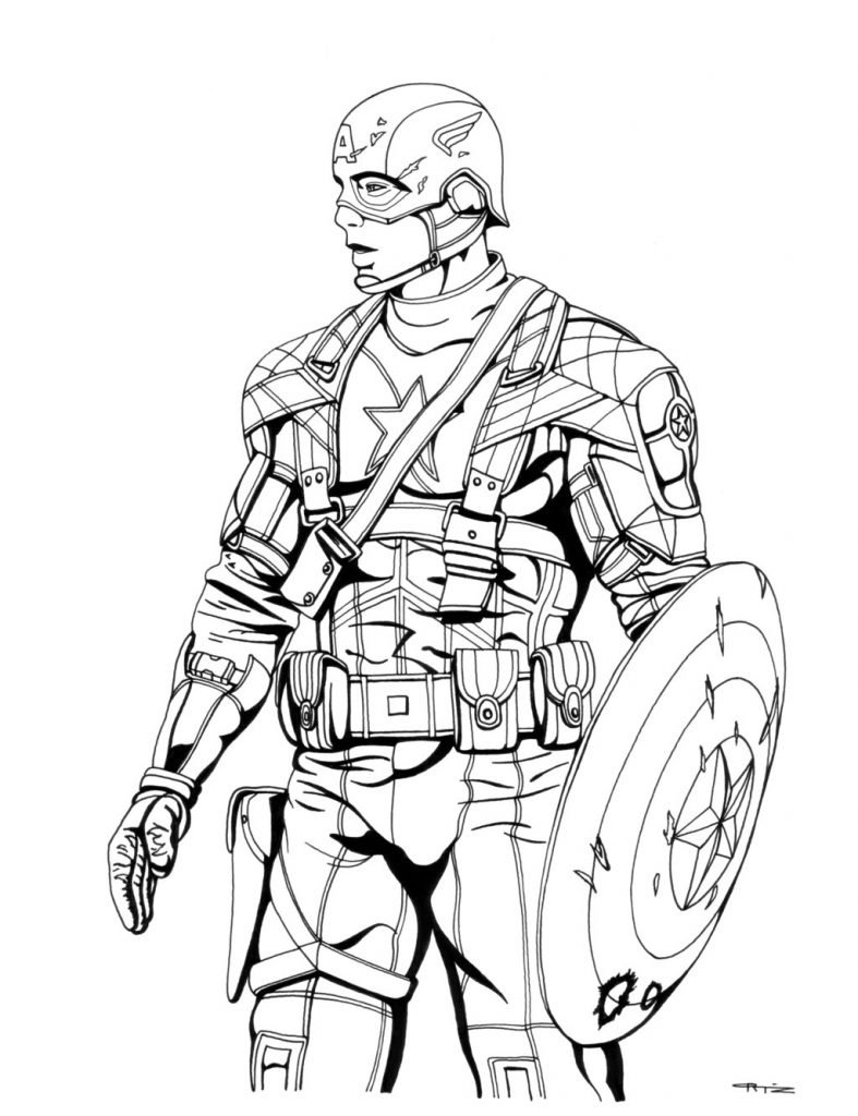 capitão américa para colorir e pintar