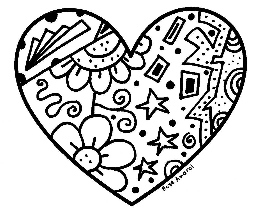 coração para colorir e pintar