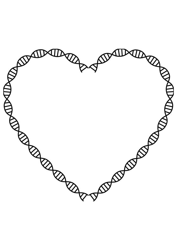 coração para colorir dna