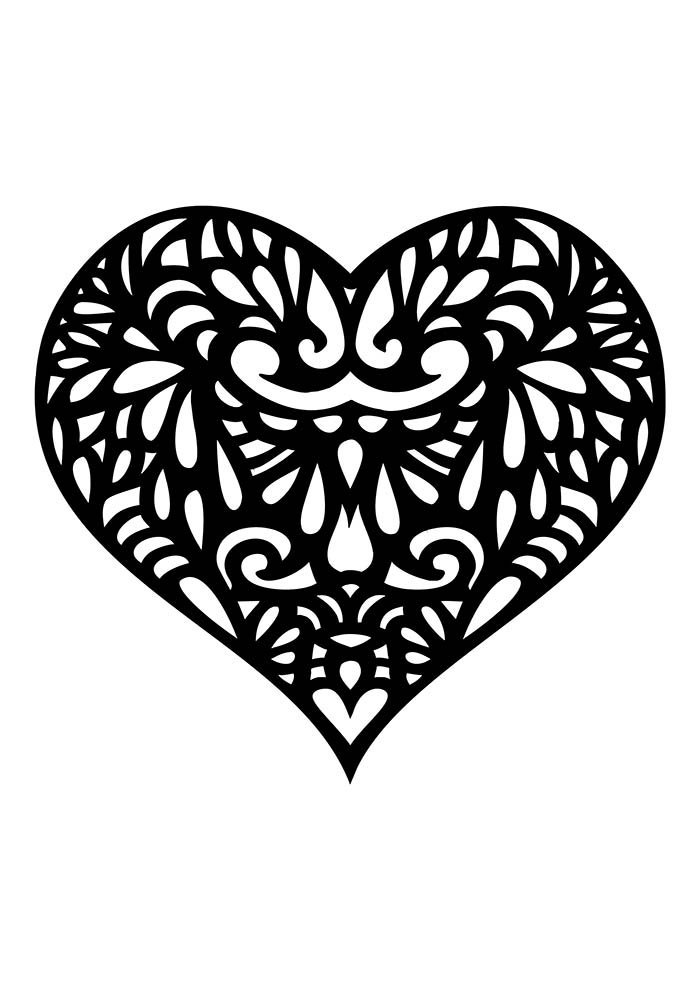 coração para colorir mandala