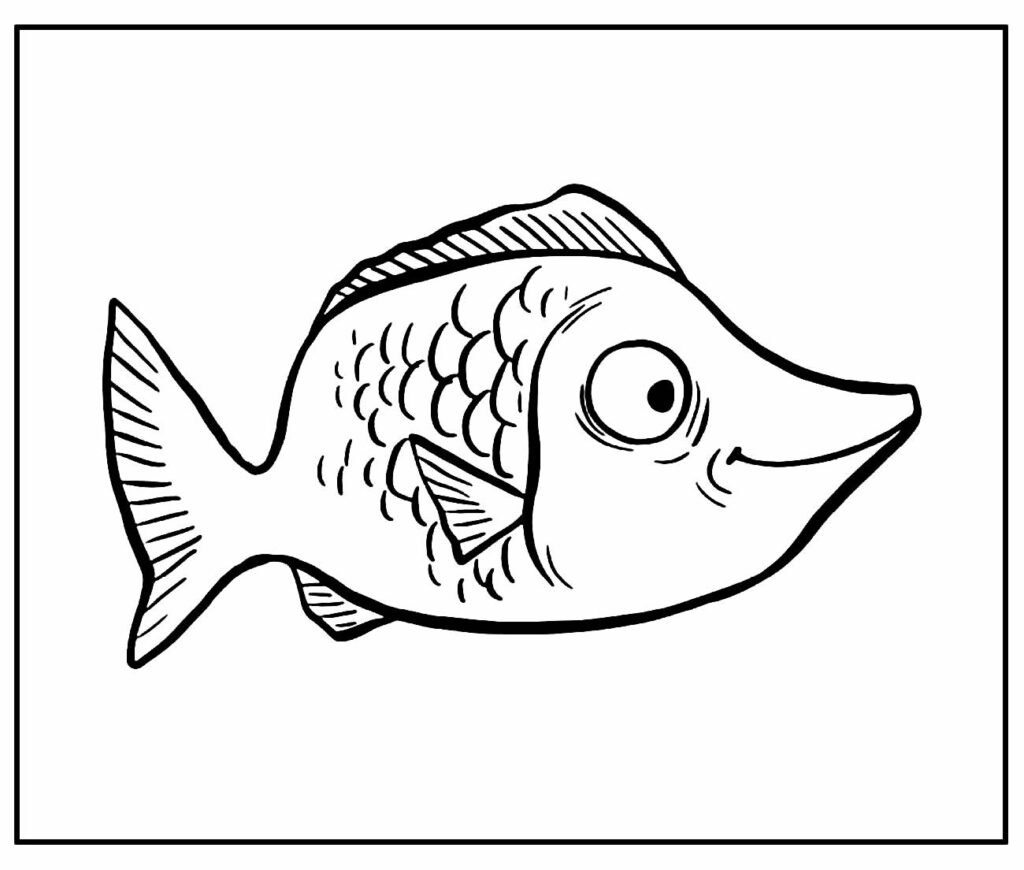 desenho de peixe para pintar e colorir em casa facil 10