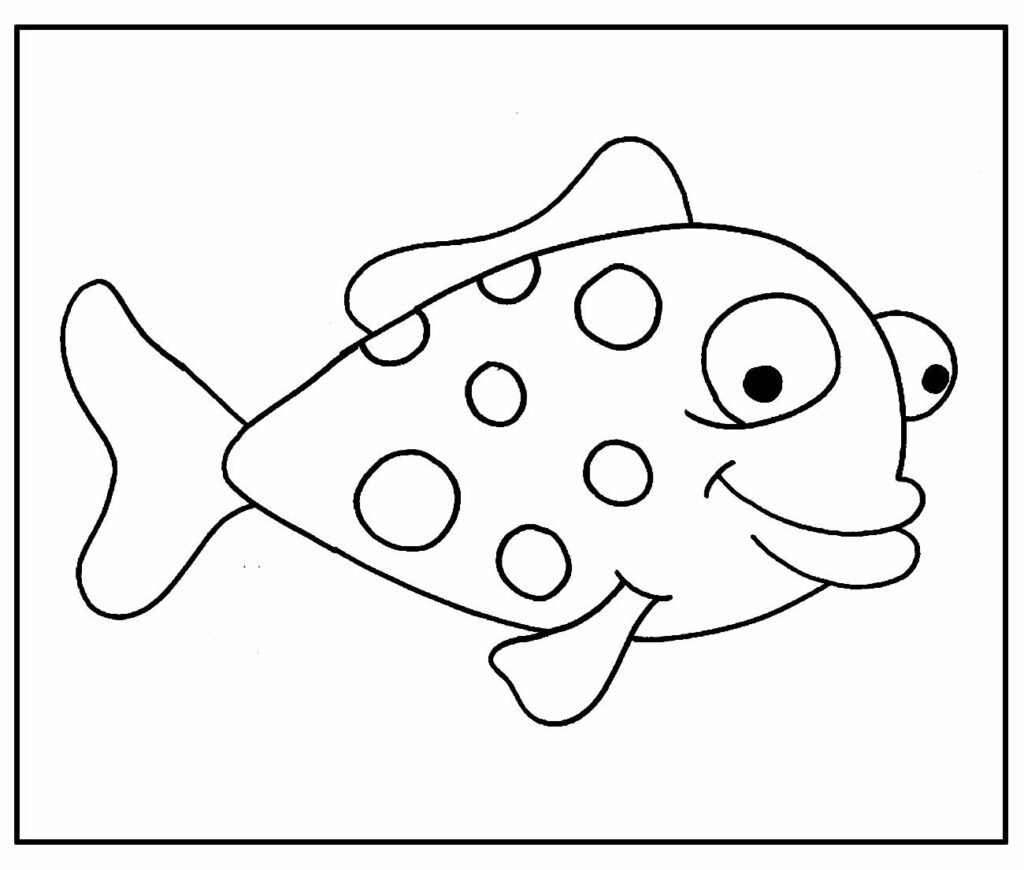 desenho de peixe para pintar e colorir em casa facil 12