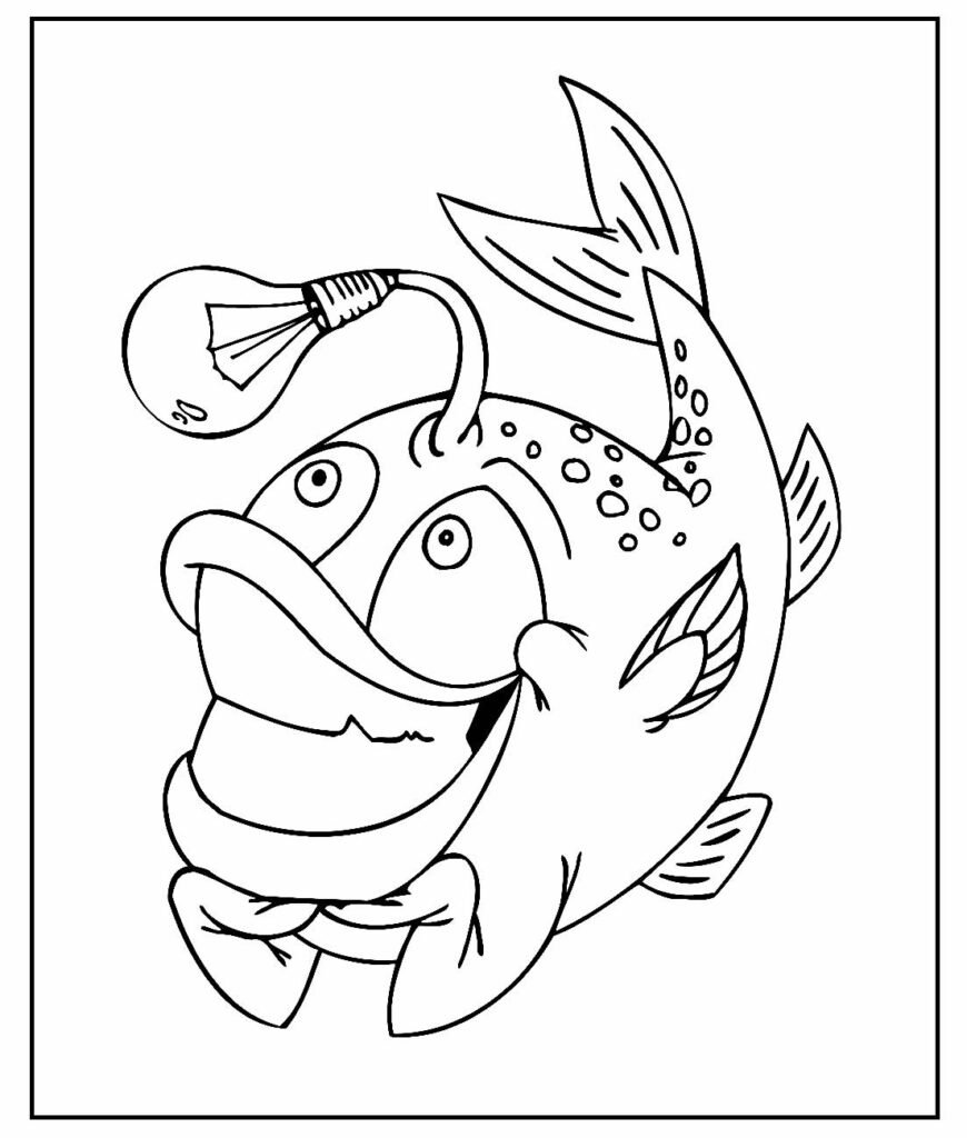 desenho de peixe para pintar e colorir em casa facil 3