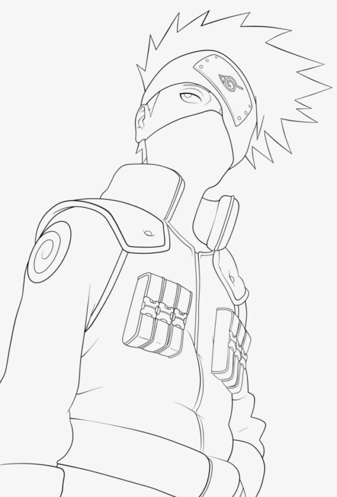 desenho kakashi para colorir cima