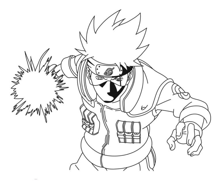 Kakashi para Colorir e Imprimir - Muito Fácil - Colorir e Pintar