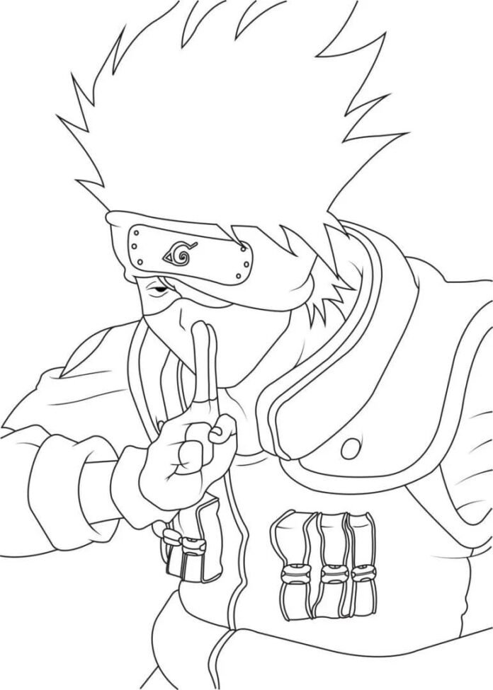 Kakashi para Colorir e Imprimir - Muito Fácil - Colorir e Pintar