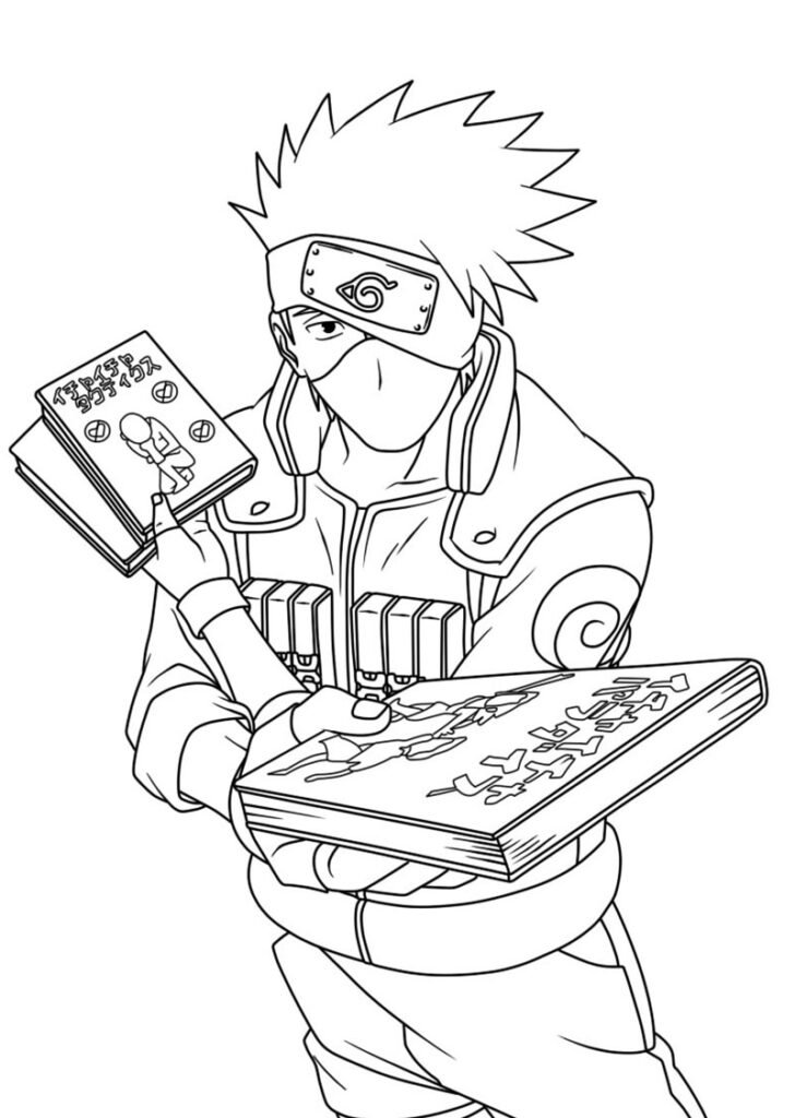 desenho kakashi para colorir livro