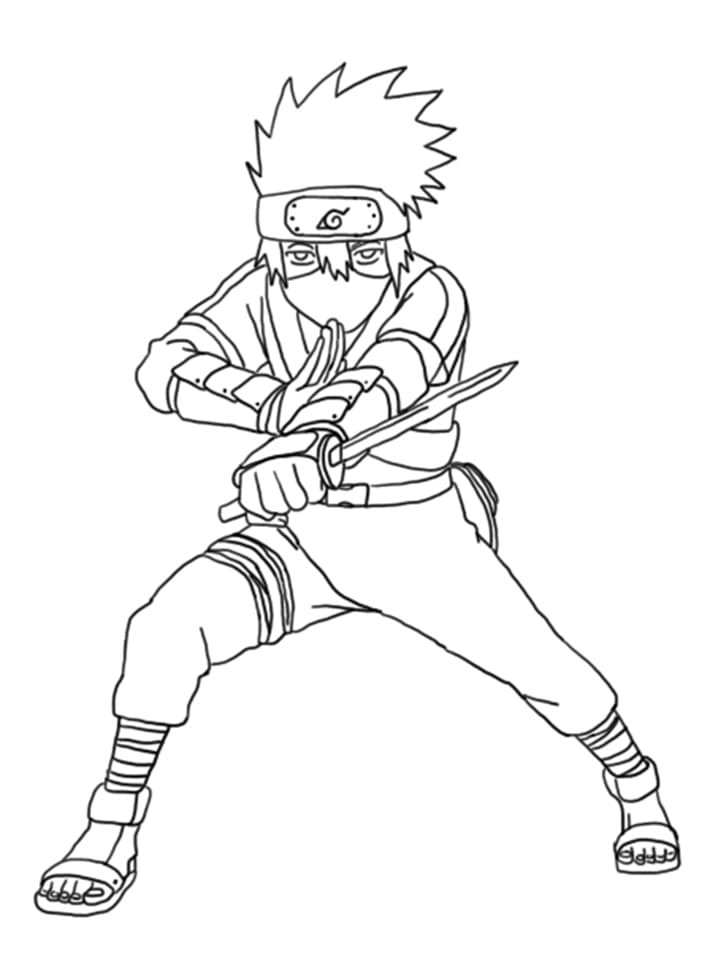 Kakashi e equipe 7 para colorir - Imprimir Desenhos