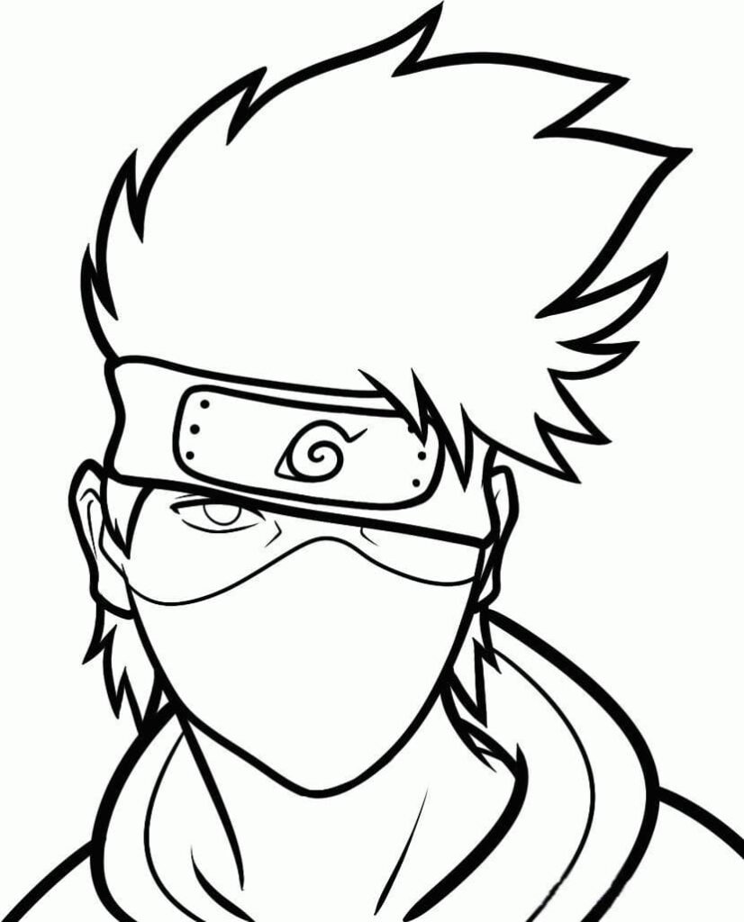 Kakashi para Colorir e Imprimir - Muito Fácil - Colorir e Pintar