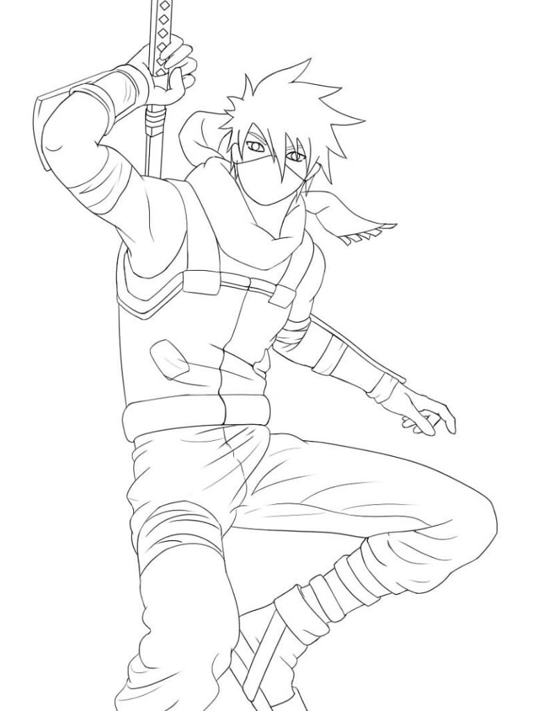 Kakashi para Colorir e Imprimir - Muito Fácil - Colorir e Pintar