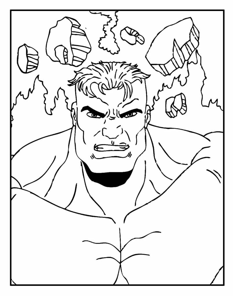 desenho lindo de hulk para pintar e colorir 13