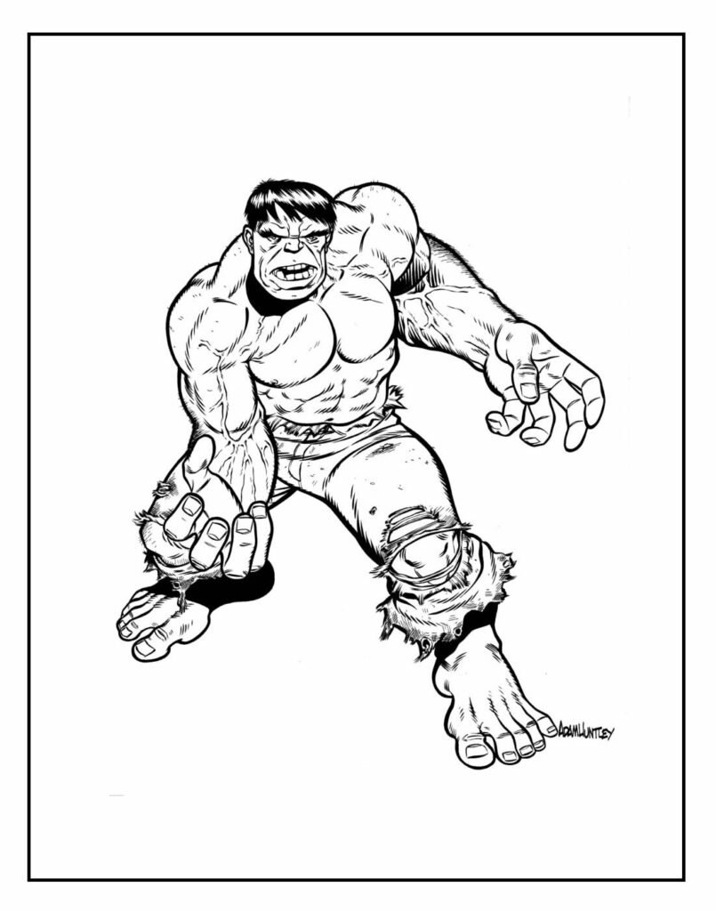 desenho lindo de hulk para pintar e colorir 2