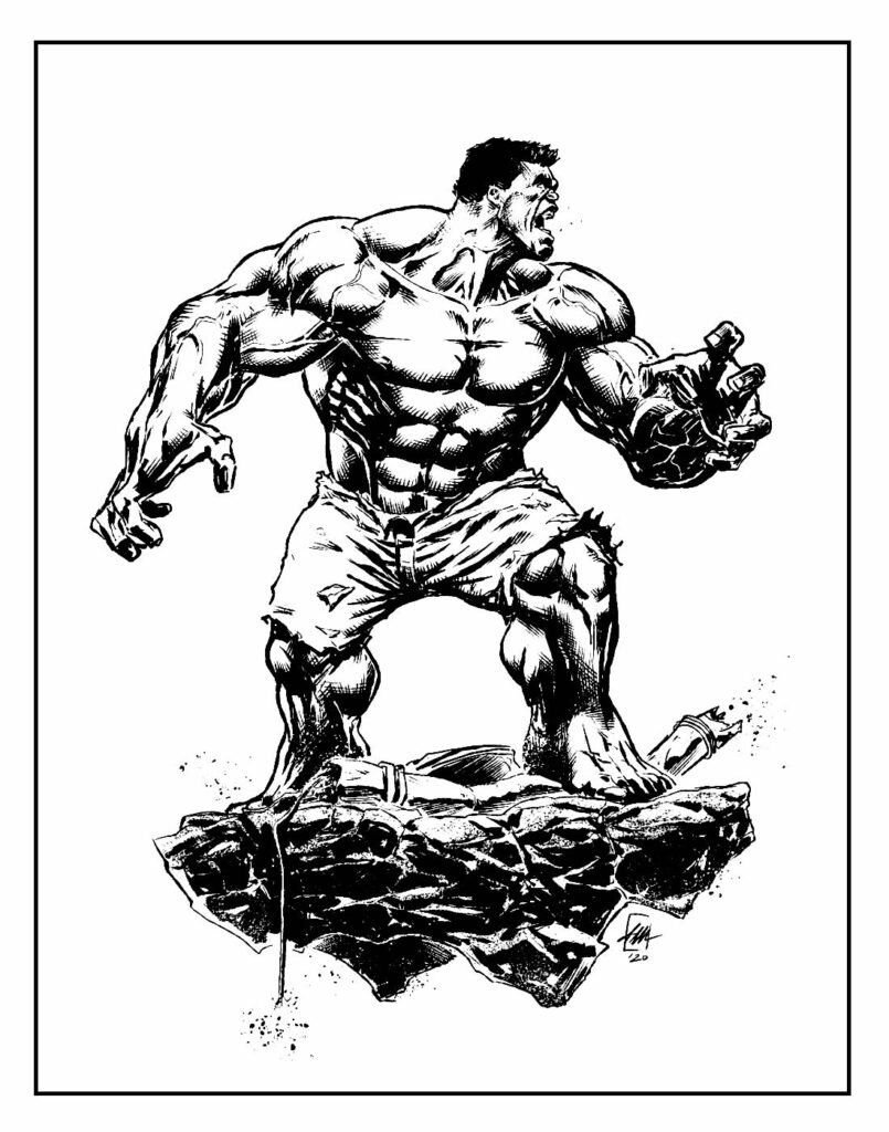 desenho lindo de hulk para pintar e colorir 7