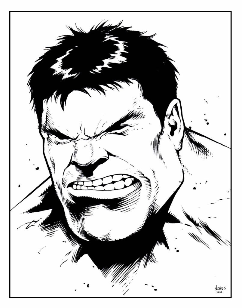 desenho lindo de hulk para pintar e colorir 8