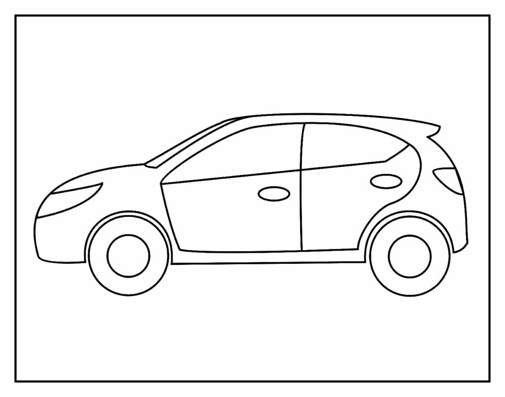 desenho para colorir de carro facil simples 3