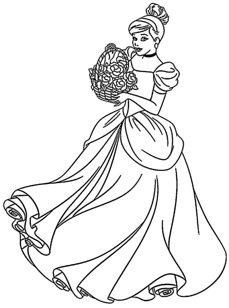+100 Desenhos da Cinderela para Colorir e Imprimir