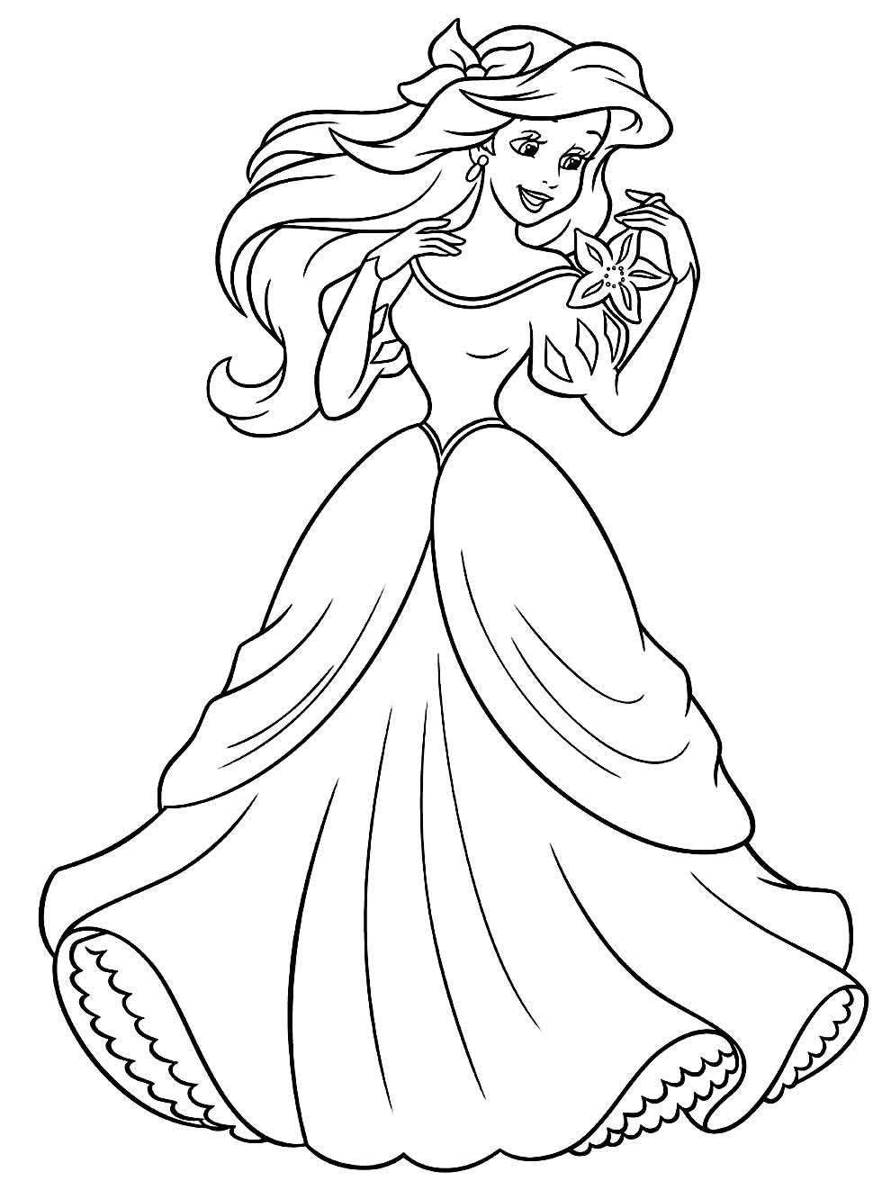 +100 Desenhos da Pequena Sereia para Colorir e Imprimir